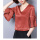 Fashion Cutting V-neck Solid Color Silk Sweet Top